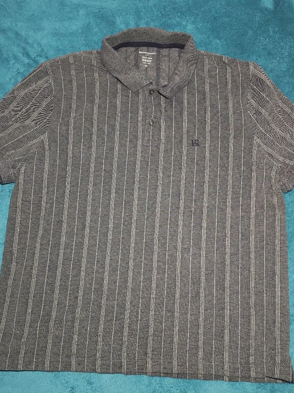 Banana Republic Blue/Gray men's short-sleeve polo shirt size XL vertical stripes